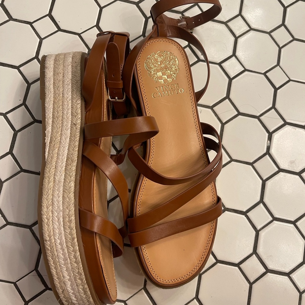 Vince Camuto platform wedges ankle wrap